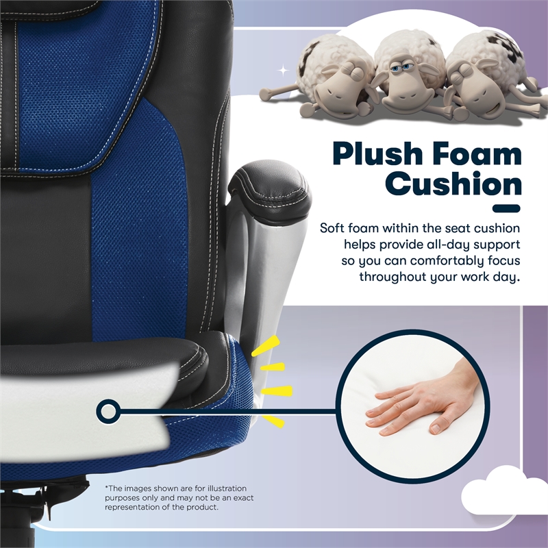 Serta Amplify Executive Office Chair Blue