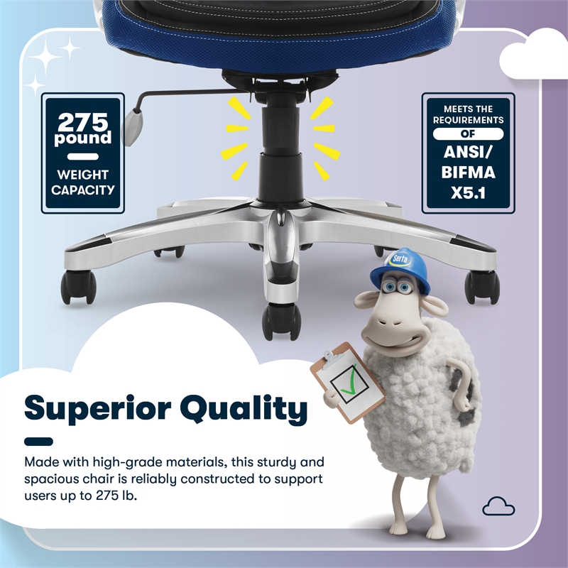 Serta Amplify Executive Office Chair Blue