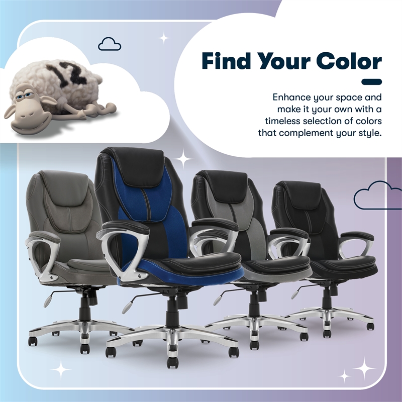 Serta Amplify Executive Office Chair Blue