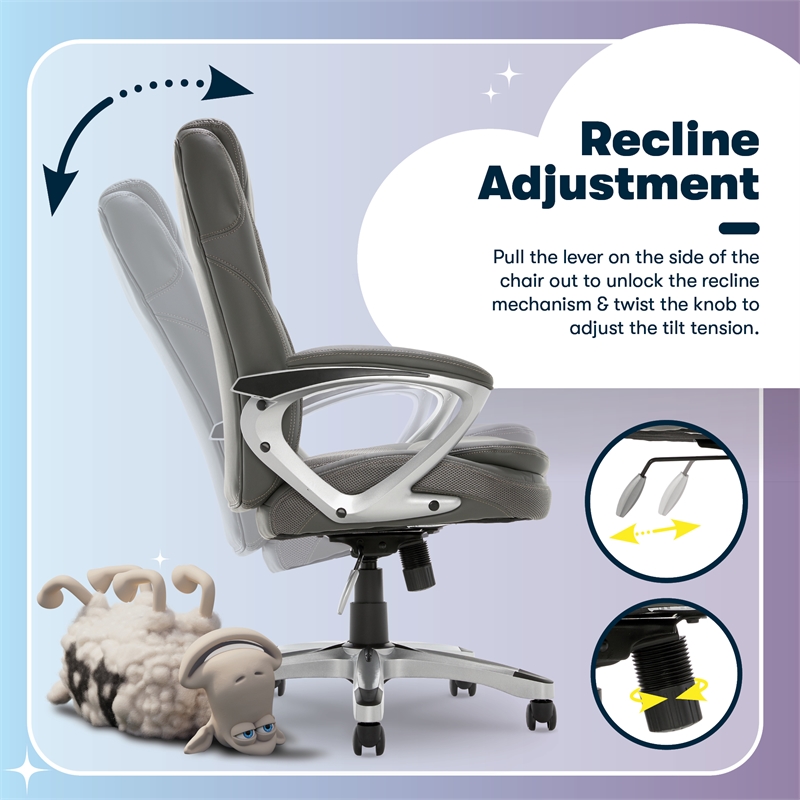 Serta Amplify Executive Office Chair Duo Gray