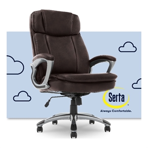 Serta Fairbanks Big and Tall Executive Office Chair Chestnut Bonded Leather