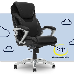 serta works executive office chair with air technology black bonded leather