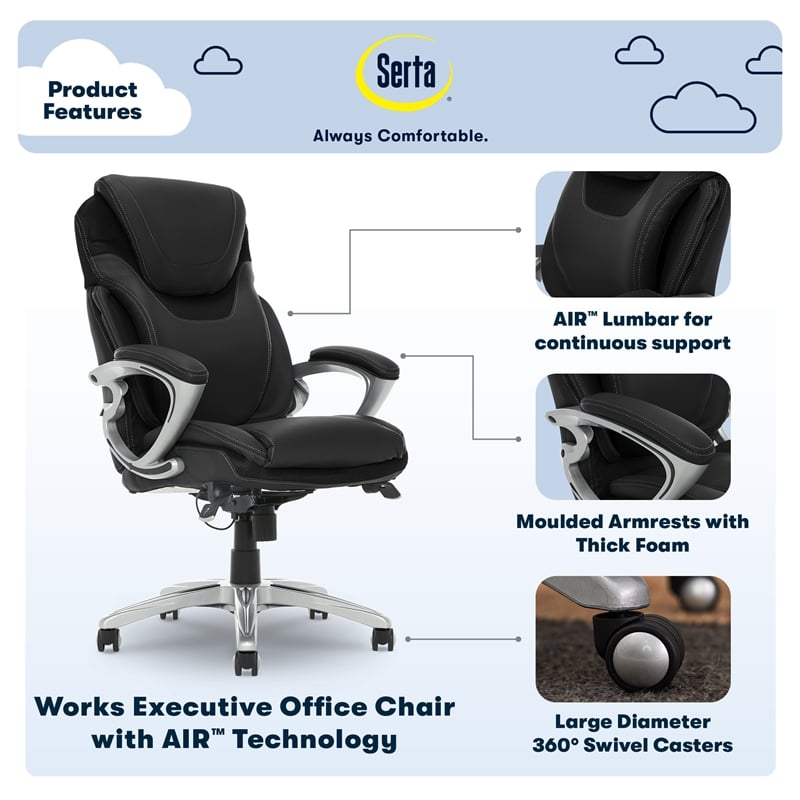 Serta office chair on sale replacement wheels