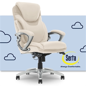serta works executive office chair with air technology cream bonded leather