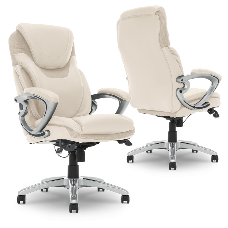 Serta Bryce Executive Office Chair with AIR Technology Cream Bonded
