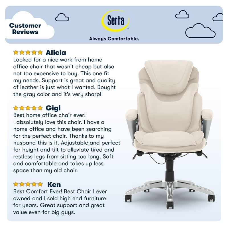 Serta works ergonomic executive chair ivory hot sale