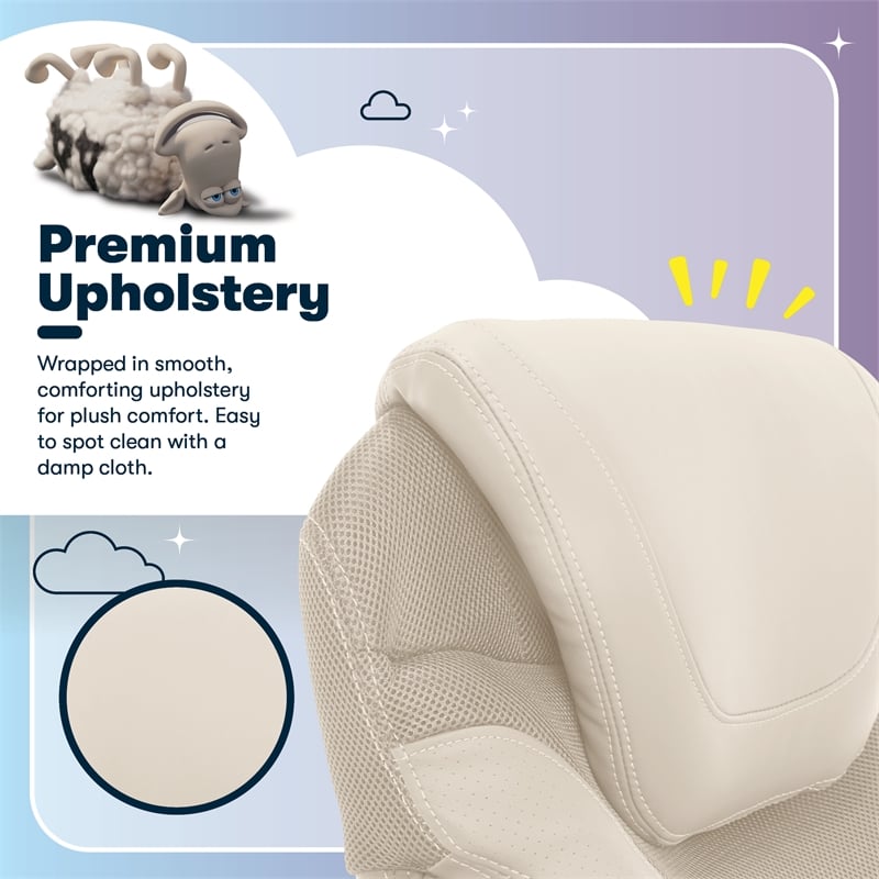 Serta Bryce Office Chair Patented AIR Lumbar Technology Bonded Leather Cream