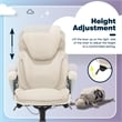 Serta Bryce Office Chair Patented AIR Lumbar Technology Bonded Leather Cream