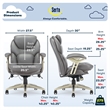 Serta Claremont Back in Motion Office Chair in Gray Bonded Leather