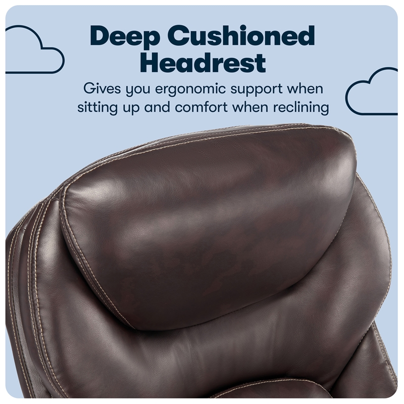 Serta Claremont Back in Motion Office Chair in Brown Bonded Leather