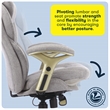 Serta Claremont Back in Motion Office Chair in Light Gray Fabric