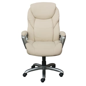 Serta Works My Fit Executive Office Chair with Active Lumbar Support Ivory