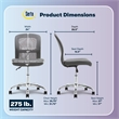 Serta Essential Armless Desk Chair with Breathable Lightweight Mesh Back Gray