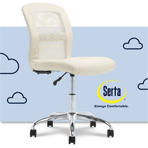 serta essentials ergonomic armless low-back computer swivel task chair cream