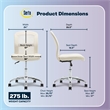 Serta Essential Armless Desk Chair with Breathable Lightweight Mesh Back Cream