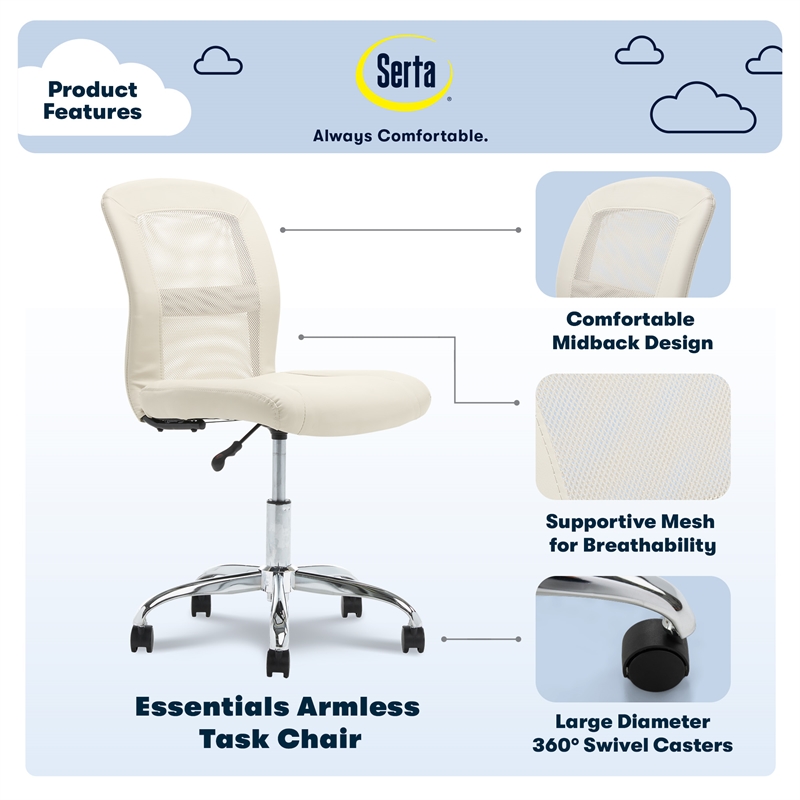 serta armless office chair