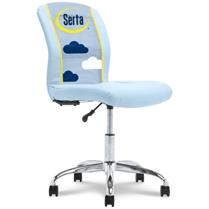 Serta Essential Armless Desk Chair with Breathable Lightweight Mesh Back Blue
