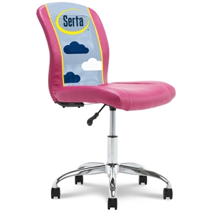 Serta Essential Armless Desk Chair with Breathable Lightweight Mesh Back Pink