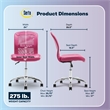 Serta Essential Armless Desk Chair with Breathable Lightweight Mesh Back Pink