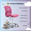 Serta Essential Armless Desk Chair with Breathable Lightweight Mesh Back Pink