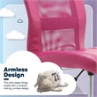Serta Essential Armless Desk Chair with Breathable Lightweight Mesh Back Pink