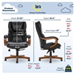 Serta Conway Big and Tall Executive Office Chair with Wood Accents Black