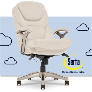 serta ergonomic executive office chair with back in motion technology ivory