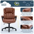Serta Garret Executive Office Chair Cognac Bonded Leather