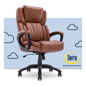Serta Garret Executive Office Chair Cognac Bonded Leather