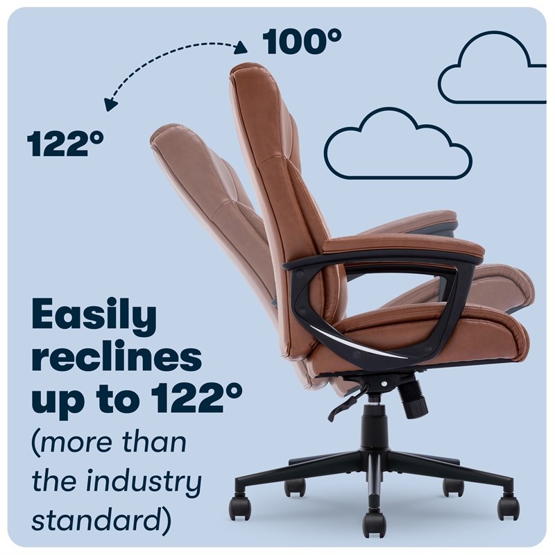 Serta Connor Executive Office Chair Cognac Bonded Leather