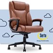 Serta Connor Executive Office Chair Cognac Bonded Leather