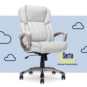 serta garret executive office chair white bonded leather
