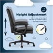 Serta Comfort Modern Executive Office Chair Metal Base Bonded Leather Black
