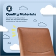 Serta Comfort Modern Executive Office Chair Metal Base Bonded Leather Cognac