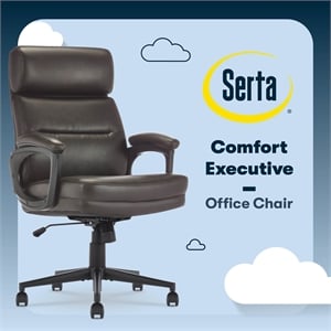 serta comfort executive ergonomic mid-back office chair bonded leather brown
