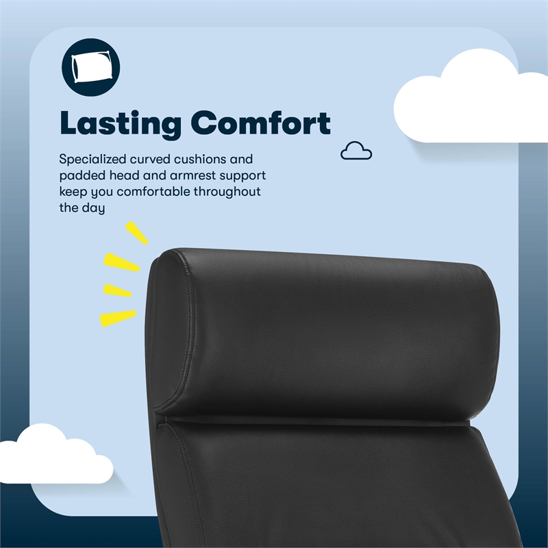Serta Comfort Executive Big & Tall Ergonomic Office Chair Bonded Leather Black