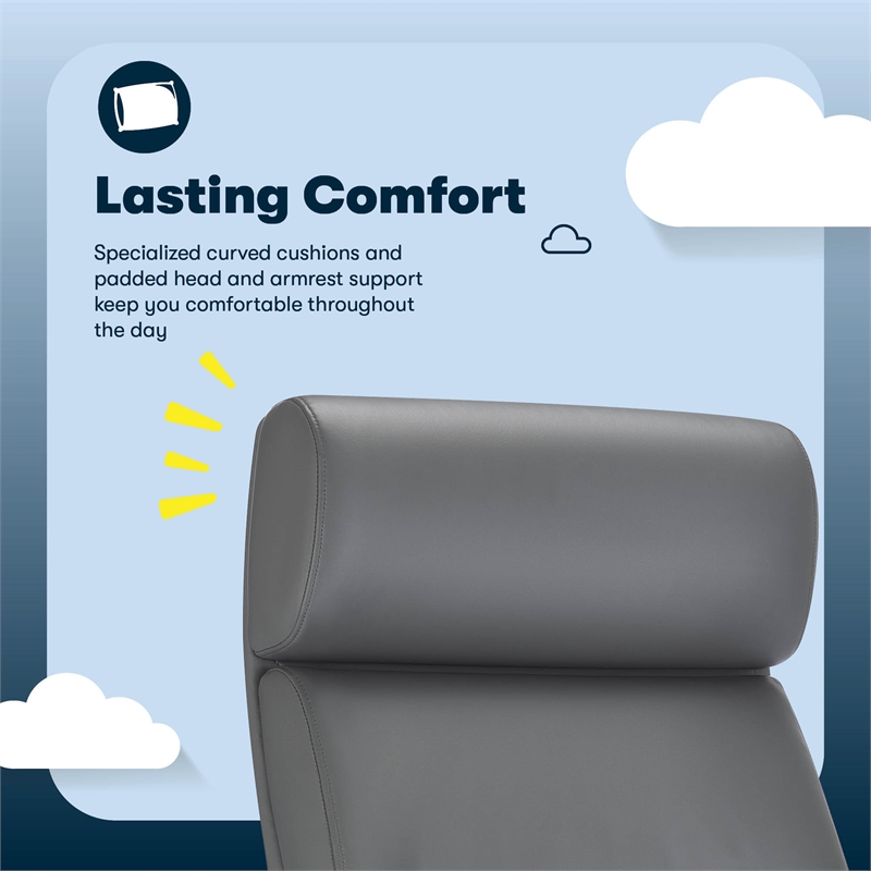 Serta Comfort Executive Big & Tall Ergonomic Office Chair Bonded Leather Gray