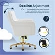 Serta Ashleigh Modern Office Chair Diamond-Tufted Design White Bonded Leather