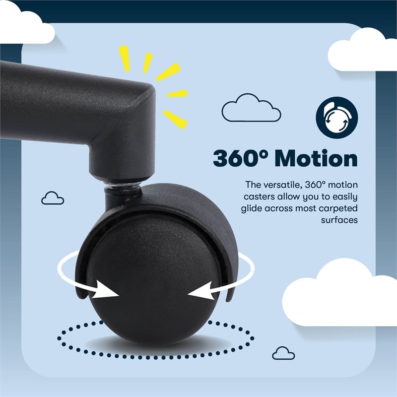 Serta Comfort Classic Executive Office Chair Padded Armrest Black Velvet Fabric