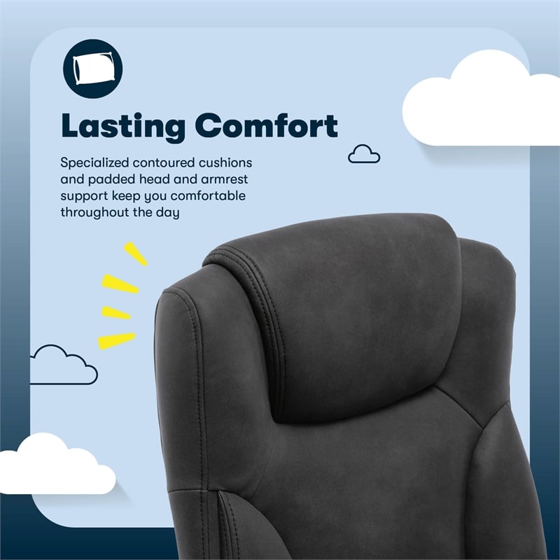 Serta Comfort Eco Office Ergonomic Computer Chair Lumber Support Black
