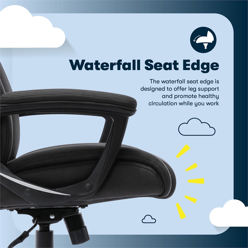 Serta Comfort Eco Office Ergonomic Computer Chair Lumber Support Black