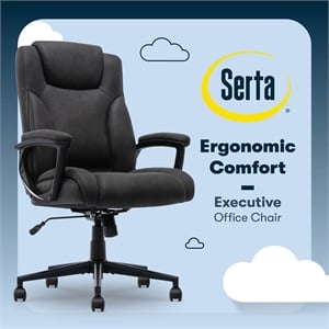 Serta Comfort Eco Office Ergonomic Computer Chair Lumber Support Black