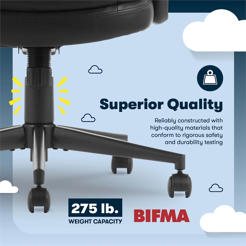 Serta Comfort Ergo Executive Office Chair Ergonomic with Black Bonded Leather