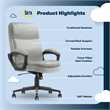 Serta Comfort Ergo Executive Office Chair Ergonomic with Cognac Bonded Leather