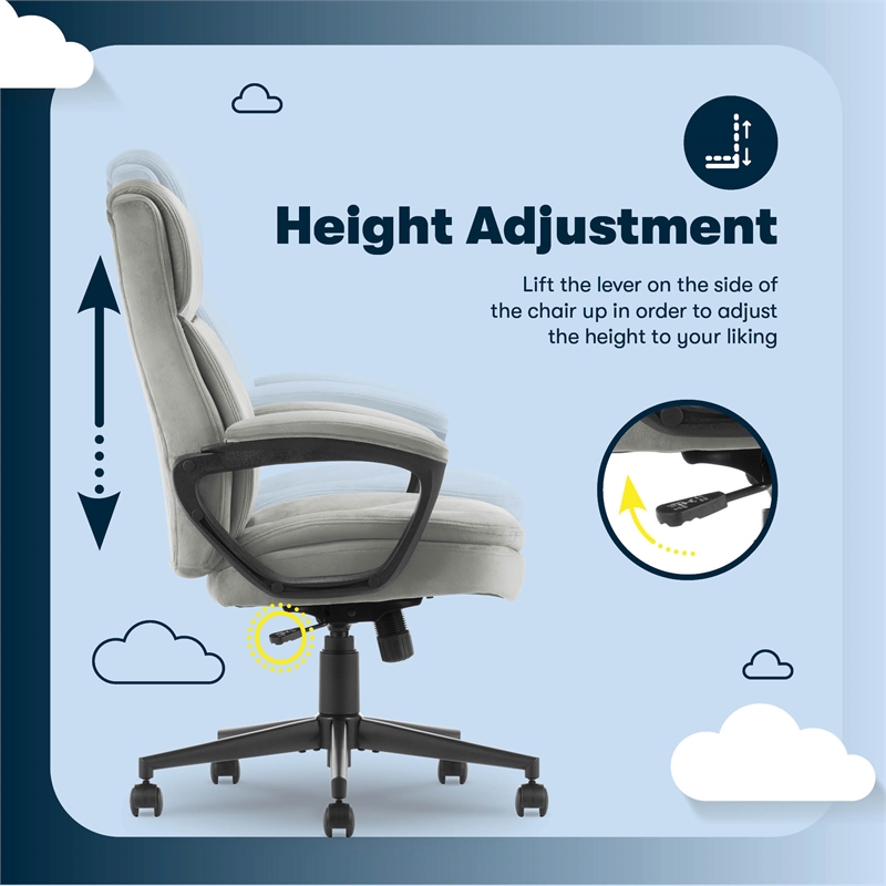 Serta Comfort Ergo Executive Office Chair Ergonomic with Cognac Bonded Leather