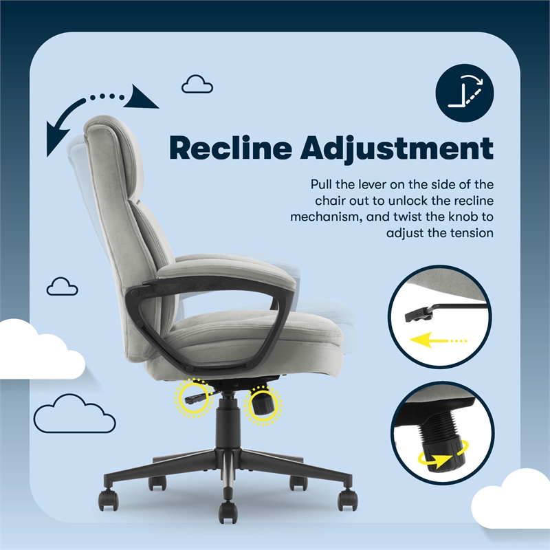 Serta Comfort Ergo Executive Office Chair Ergonomic with Cognac Bonded Leather