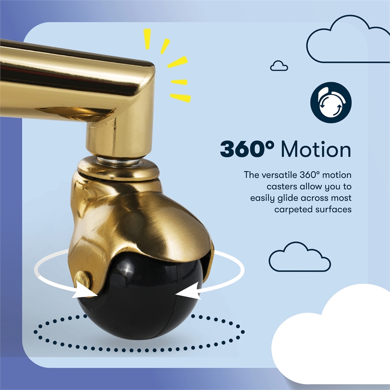 Serta Scarlett Modern Mid-Back Office Chair Velvet Fabric Gold Metal Base Pink