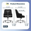 Serta Scarlett Modern MidBack Office Chair Velvet Fabric Silver Metal Base Black