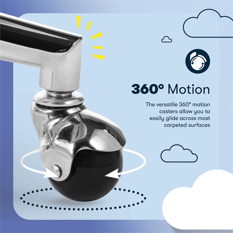 Serta Scarlett Modern MidBack Office Chair Velvet Fabric Silver Metal Base Black