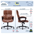 Serta Hannah Office Chair Ergonomic Lumbar Support Bonded Leather Cognac